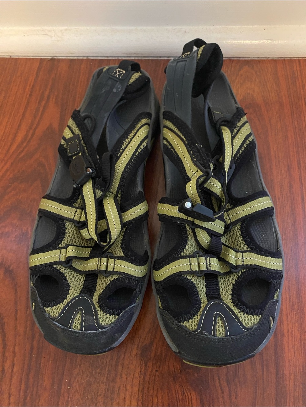Ahnu Olive and Black Kids Outdoor Sandals